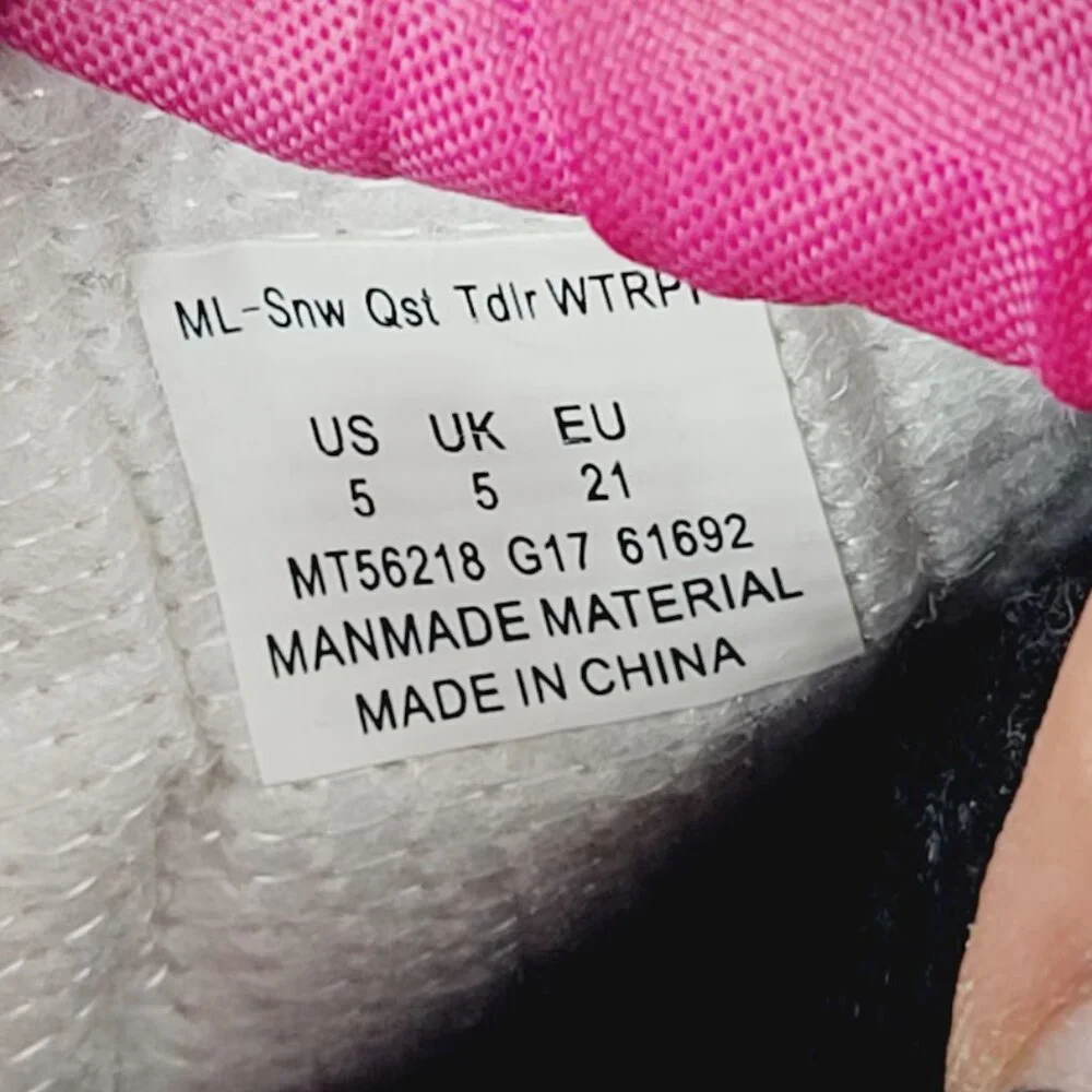Merrell Girl's Pink Snow Quest Lite Waterproof Floral Ankle Snow Boots Size 5‎